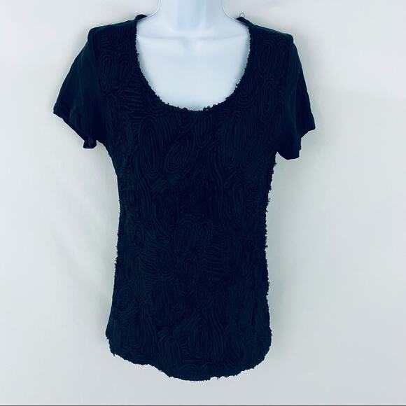 NWT Black Textured Top Size Small - Picture 1 of 6